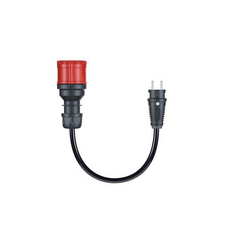 Adapter fr Gemini flex 11 kW, CEE rot Drehstrom 16A  Haushaltssteckdose (schwarz, 30cm) (CH-04-30)