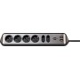Brennenstuhl 1153590610 prolunghe e multiple 2 m 6 presa(e) AC Interno Nero, Argento