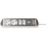 Brennenstuhl 1153590420 prolunghe e multiple 2 m 4 presa(e) AC Interno Argento, Bianco