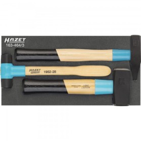 HAZET 163-464/3 martello Set di mazzuole a testa battente Nero, Blu, Legno