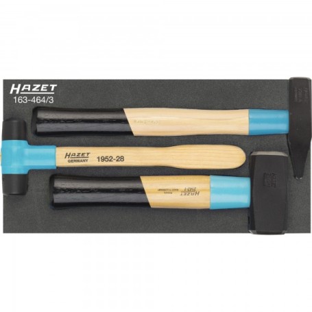 HAZET 163-464/3 martello Set di mazzuole a testa battente Nero, Blu, Legno