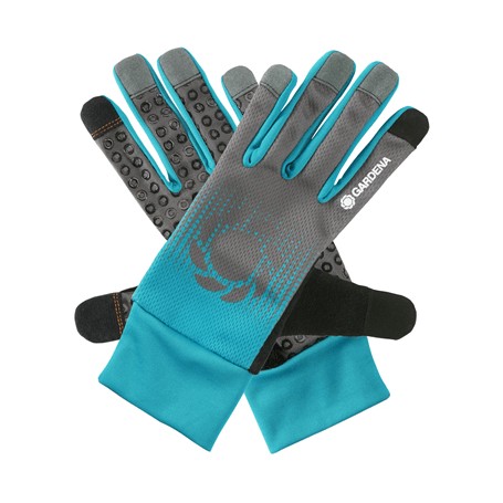 Gardena 11500-20 Guanto protettivo Guanti da giardinaggio Nero, Blu, Grigio Cotone, Elastan, Nylon, Poliestere, Poliuretano