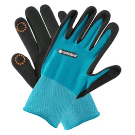 Gardena 11512-20 Guanto protettivo Guanti da giardinaggio Nero, Blu Elastan, Nitrile, Poliestere