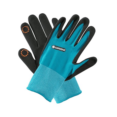 Gardena 11512-20 Guanto protettivo Guanti da giardinaggio Nero, Blu Elastan, Nitrile, Poliestere