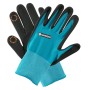 Gardena 11512-20 Guanto protettivo Guanti da giardinaggio Nero, Blu Elastan, Nitrile, Poliestere