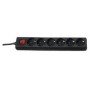 Brennenstuhl 1550600416 prolunghe e multiple 1,4 m 6 presa(e) AC Nero