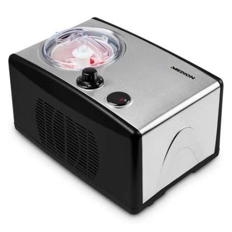 MEDION MD 18387 Gelatiera compressore 1,5 L 150 W Nero, Argento