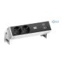 Bachmann Desk 2 prolunghe e multiple 2 presa(e) AC Interno Nero, Bianco (902.932)
