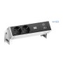 Bachmann Desk 2 prolunghe e multiple 2 presa(e) AC Interno Nero, Bianco (902.938)