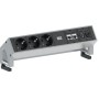 Bachmann 3x Schuko 2x CAT6 1x HDMI, 1x USB3.0 prolunghe e multiple 1,5 m 3 presa(e) AC Nero, Acciaio inox (902.502)
