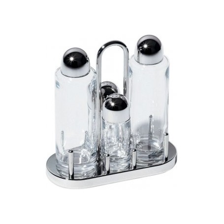 Alessi 5070 oliera/acetiera Lattina Vetro, Acciaio inox Acciaio inox, Trasparente