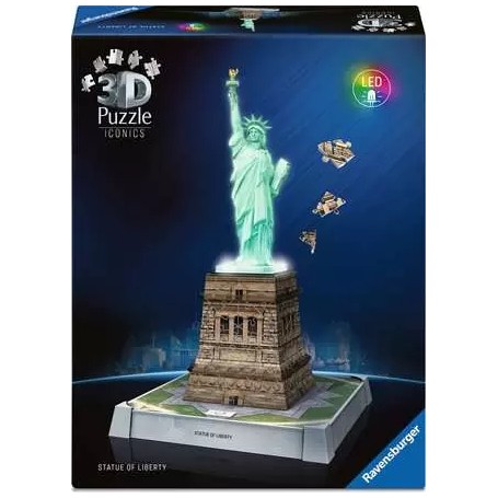 3D Puzzle Iconics: Freiheitsstatue - mit Licht (108 Teile) (12008027)