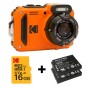 Kodak PIXPRO WPZ2OG6 fotocamera digitale 1/2.3" Fotocamera compatta 16,76 MP BSI CMOS 4608 x 3456 Pixel Nero, Arancione