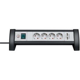 Brennenstuhl 1156250514 prolunghe e multiple 1,8 m 4 presa(e) AC Interno Nero, Grigio (1156250534)