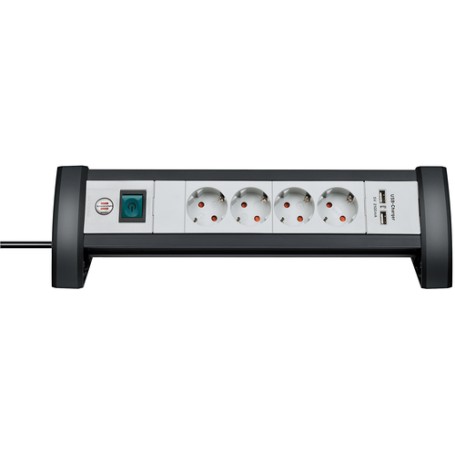 Brennenstuhl 1156250514 prolunghe e multiple 1,8 m 4 presa(e) AC Interno Nero, Grigio (1156250534)
