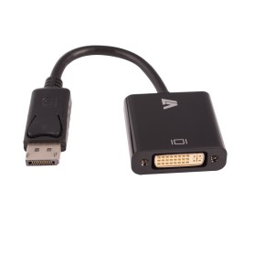 V7 Adaptador negro de vídeo con conector DisplayPort macho a DVI-I hembra (CBLDPDVI-1E) V7 Adaptador negro de vídeo con conector DisplayPort macho a DVI-I hembra (CBLDPDVI-1E)