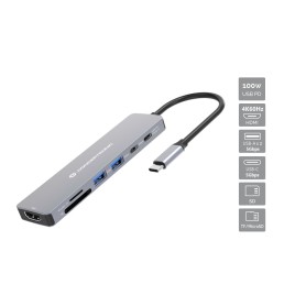 Conceptronic DONN28G replicatore di porte e docking station per laptop Cablato USB 3.2 Gen 1 (3.1 Gen 1) Type-C Grigio Conceptronic DONN28G replicatore di porte e docking station per laptop Cablato USB 3.2 Gen 1 (3.1 Gen 1) Type-C Grigio