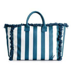 Muitomas BEACHBAGBL borsa e tracolla Cotone, Poliestere Blu Donna Borsa da spiaggia