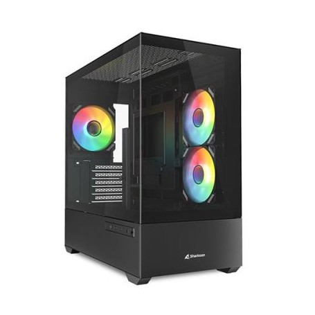 SHARKOON MK7 ARGB  (BLACK, TEMPERED GLASS X 2) (MK7 ARGB BLACK)