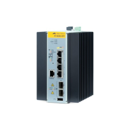 Allied Telesis AT-IE200-6FP-80 Gestito L2 Fast Ethernet (10/100) Supporto Power over Ethernet (PoE) Nero, Grig (AT-IE200-6FP-80)