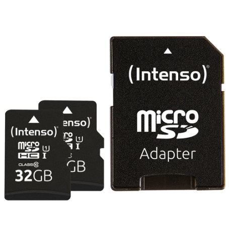 Intenso Doppelpack microSDHC 32GB UHS-I Premium inkl. SD-Adapter - High Capacity SD (MicroSDHC) Classe 10 (3423482)