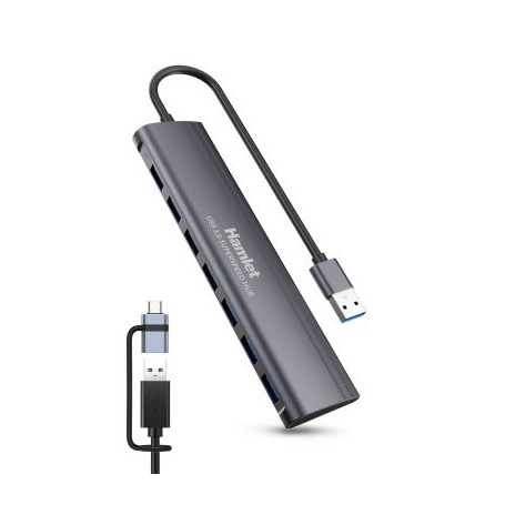 HUB USB 3.0 7 PORTE IN ALLUMINIO USB-A + USB-C (XHUB-07A3CX)