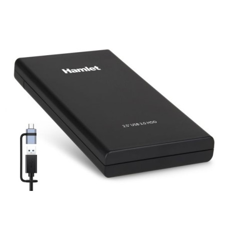 BOX ESTERNO 2,5  SATA III HDD E SSD USB-A + USB-C (HXD25U30-CX)
