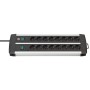 Premium-Alu-Line Steckdosenleiste 16-fach Duo (schwarz/silber, 3 Meter, mit 2 Sicherheitsschaltern) (1391000916)