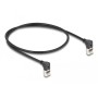 Patchkabel RJ-45 Cat.6a S/FTP, Slim 90 gewinkelt (schwarz, 0,5 Meter, nach unten abgewinkelte Stecker) (80280)
