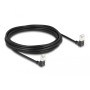 Patchkabel RJ-45 Cat.6a S/FTP, Slim 90 gewinkelt (schwarz, 5 Meter, nach oben abgewinkelte Stecker) (80302)