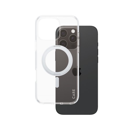PanzerGlass CARE by ® Feature Cover Trasparente con Kickstand Argento & MagSafe iPhone 16 Pro Max (1328)