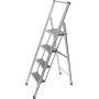 WENKO Alu-Design Klapptrittleiter 4-stufig Haushaltsleiter (601013100)