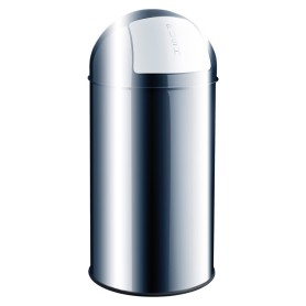 Helit H2401400 bidone per la spazzatura 50 L Rotondo Acciaio inox Nero, Grigio