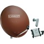 SCHWAIGER SAT Anlage 80 cm 8 Teilnehmer Quattro-LNB (ohne Switch) Ziegel-Rot mit Multischalter 5/8 (SPI9962SET6)