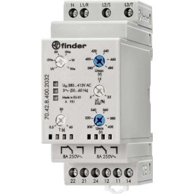 Finder Netzüberwachungsrelais 70.42.8.400.2032 70.42.8.400.2032 3-Phasen-Netzüberwachung (380 - 415 V/AC), N-Leiter-Über (70.