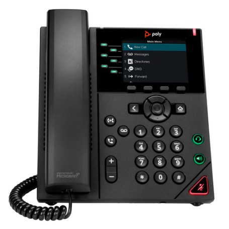 HP VVX 350 - IP-Telefon - Schwarz - Kabelgebundenes Mobilteil - 6 Zeilen - LED - 8,89 cm (3.5") (89B68AA)