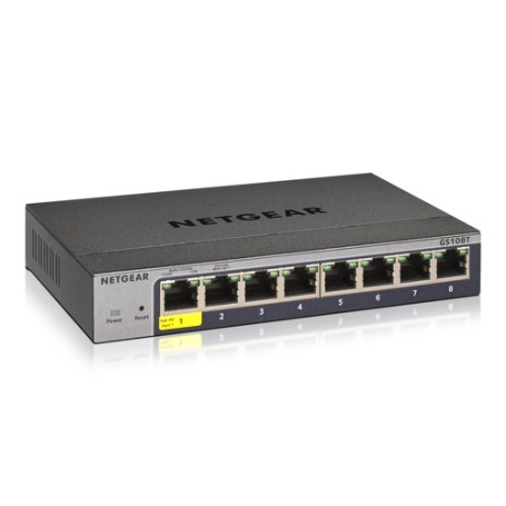 Netgear GS108Tv3 Gestito L2 Gigabit Ethernet (10/100/1000) Grigio (GS108T-300PES)