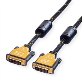 ROLINE 11.04.5513 cavo DVI 3 m DVI-D Nero, Oro (RO11.04.5513)