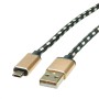 ROLINE 11.02.8820 cavo USB USB 2.0 1,8 m USB C Micro-USB B Nero, Oro