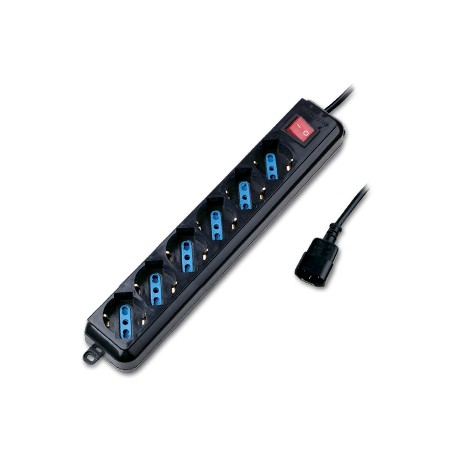 Atlantis Land P011-SL3006P-B prolunghe e multiple 1,5 m 6 presa(e) AC Interno Nero