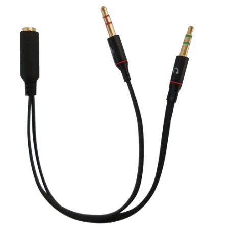 LINK ADATTATORE AUDIO CUFFIE E MICROFONO SU SMARTPHONE CONNETTORI 1 FEMMINA 3,5MM - 2 MASCHIO 3,5MM (LKADAT137)