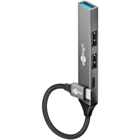 Goobay 74459 hub di interfaccia USB tipo-C 5000 Mbit/s Grigio chiaro
