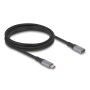 DeLOCK 81202 cavo USB USB4 Gen 2x2 2 m USB C Nero, Grigio