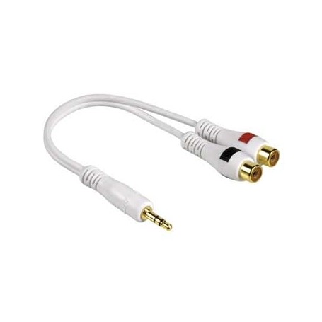 Hama Cable Adapter 3.5 mm Jack Plug - 2 RCA Sockets cavo audio 3.5mm 2 x RCA Bianco (14009)
