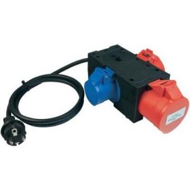 Benning Messadapter [ Schutzkontakt-Stecker - CEE-Cara-Kupplung, CEE-Kupplung] 3-fach CEE Messadapter Rot, Blau (044147)