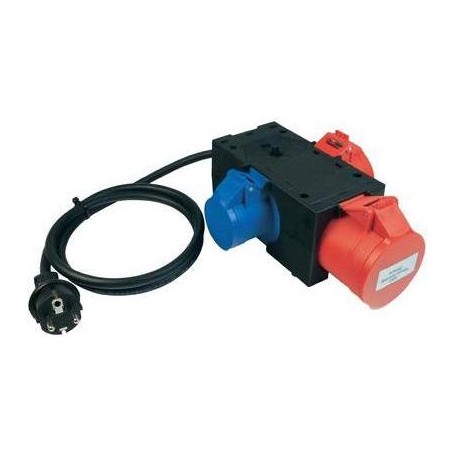 Benning Messadapter [ Schutzkontakt-Stecker - CEE-Cara-Kupplung, CEE-Kupplung] 3-fach CEE Messadapter Rot, Blau (044147)