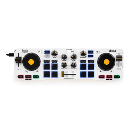 Hercules 4780921 controller per DJ 2 canali Nero, Bianco, Giallo