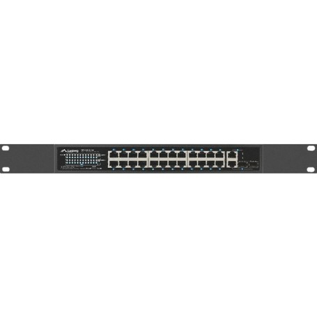 Lanberg RSFE-24P-2C-360 switch di rete Non gestito Gigabit Ethernet (10/100/1000) Supporto Power over Ethernet (PoE) 1U Nero