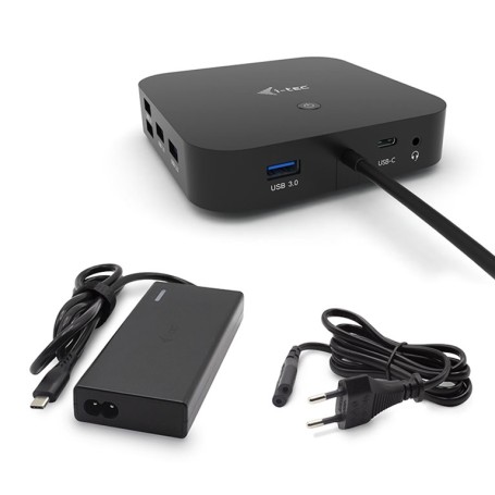 i-tec USB-C Dual Display Docking Station with Power Delivery 65W + Universal Charger 77 W (C31DUALDPDOCKPD65W)