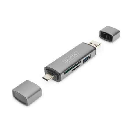 Digitus DA-70886 lettore di schede USB 3.2 Gen 1 (3.1 Gen 1) Type-A/Type-C Alluminio (DA-70886)